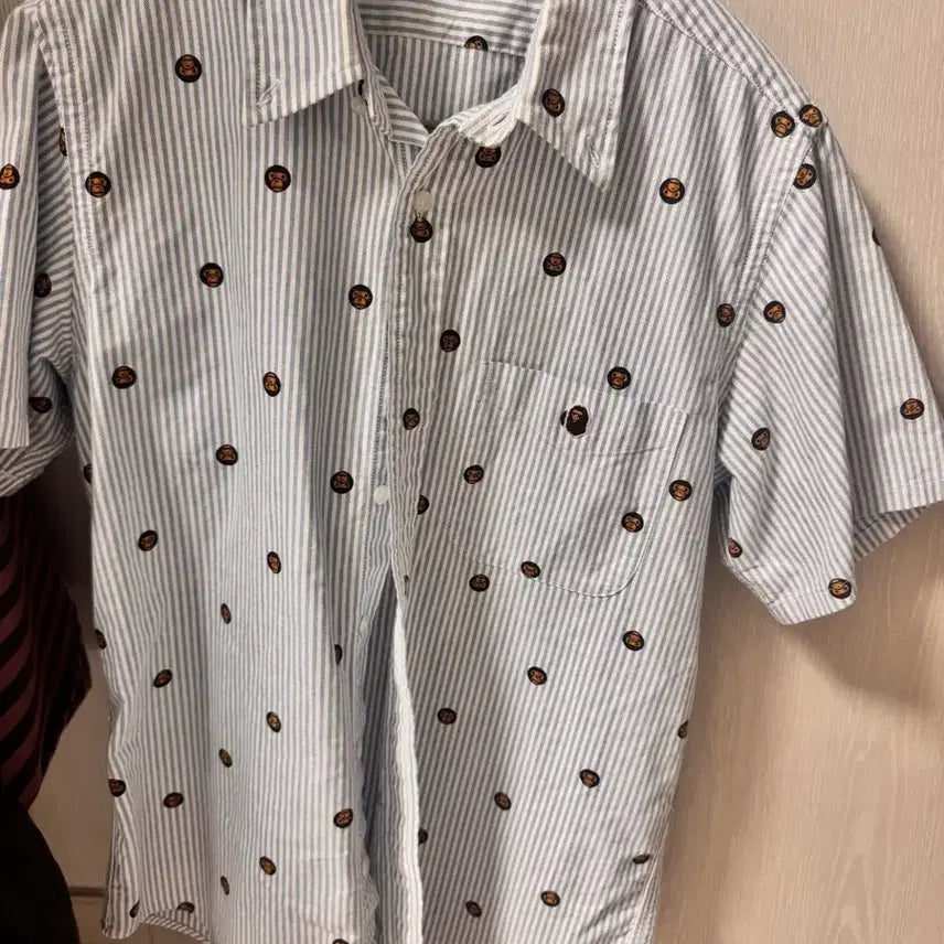 [BUNJANG] BAPE Stripe Short Sleeve Shirt / 베이프 셔츠 반팔