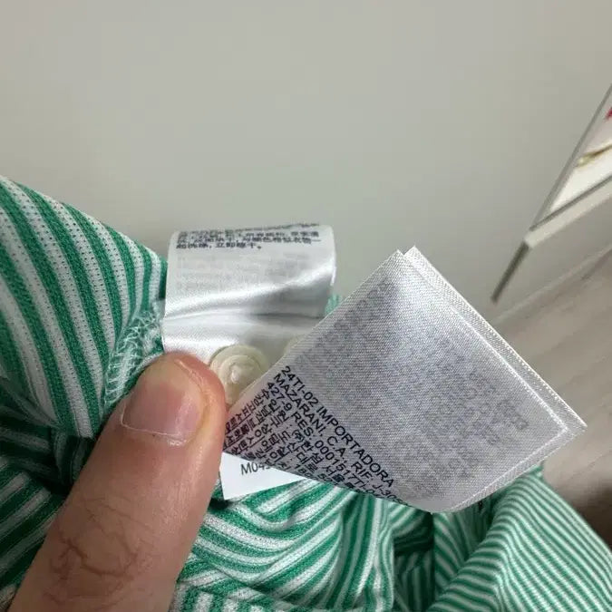 [BUNJANG] Tommy Hilfiger Slim Fit Green Striped Shirt / [XL] 타미힐피거 슬림핏 그린 스트라이프 셔츠