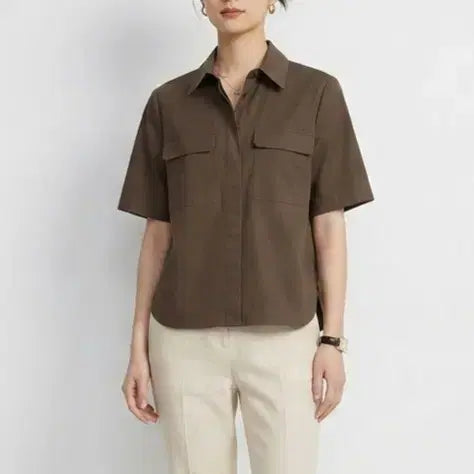 [BUNJANG] Theory Cotton Stretch Short Sleeve Shirt (Women&