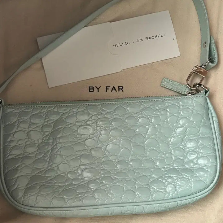 [BUNJANG] BY FAR Rachel Crocodile Embossed Leather Shoulder Bag / (정품) BY FAR 레이첼 크로커다일 숄더백 민트