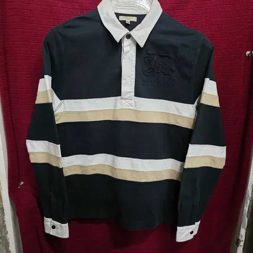 [BUNJANG] Burberry Marine Cotton Rugby Shirt / 버버리 물리네 코튼 럭비 셔츠