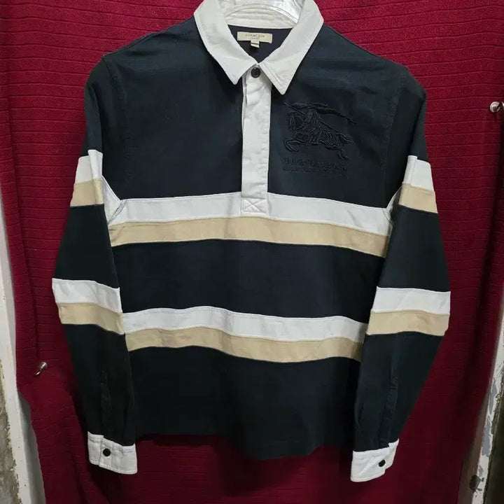 [BUNJANG] Burberry Marine Cotton Rugby Shirt / 버버리 물리네 코튼 럭비 셔츠