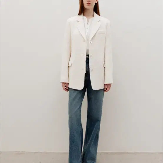 [BUNJANG] Le Meme Tweed Heritage Jacket - Cream / 새상품 ) 르메메 오드 트위드 헤리티지자켓 크림/ 이번주 안팔리면 내려용