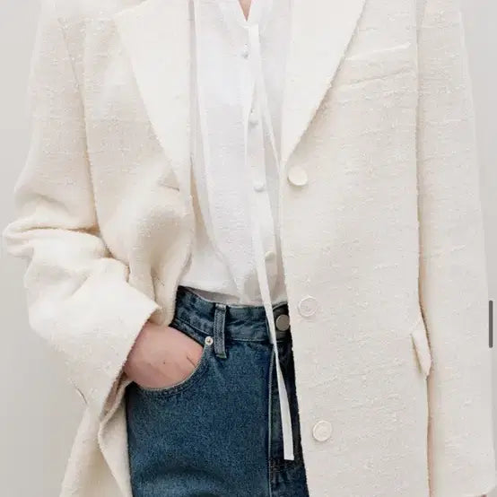 [BUNJANG] Le Meme Tweed Heritage Jacket - Cream / 새상품 ) 르메메 오드 트위드 헤리티지자켓 크림/ 이번주 안팔리면 내려용