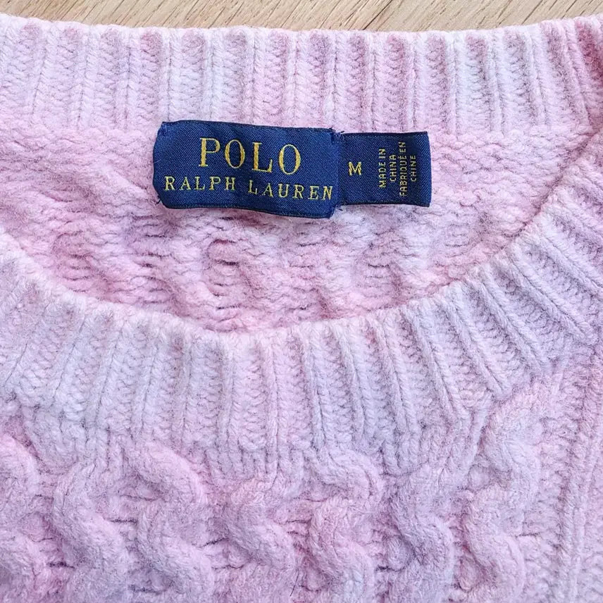 [BUNJANG] Polo Ralph Lauren Cable Knit Sweater / 폴로 랄프로렌 핑크 케이블 니트