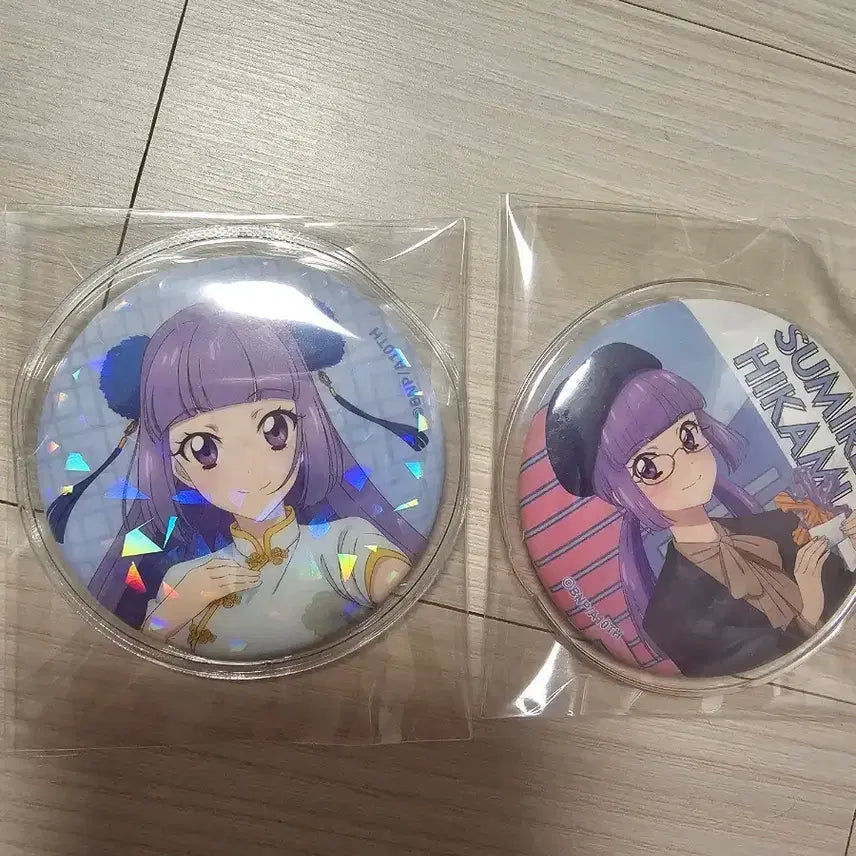 [BUNJANG] Aikatsu! Sumire &amp; Lilac Can Badges Bundle Set / 아이카츠 아이엠스타 스미레 리라 캔뱃지 일괄 양도