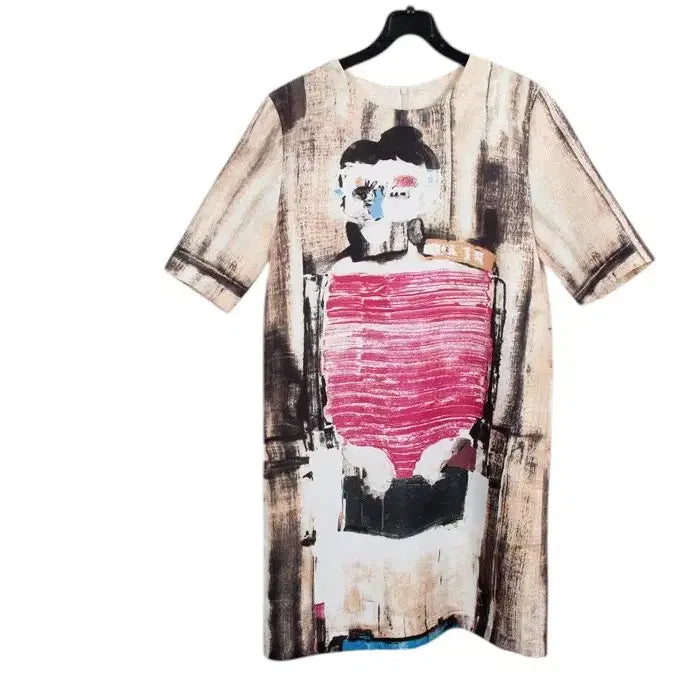 [BUNJANG] Unique Short-Sleeve Dress / 여성S/ 수입 한폭의 그림 유니크 반팔 원피스 BG 36-8