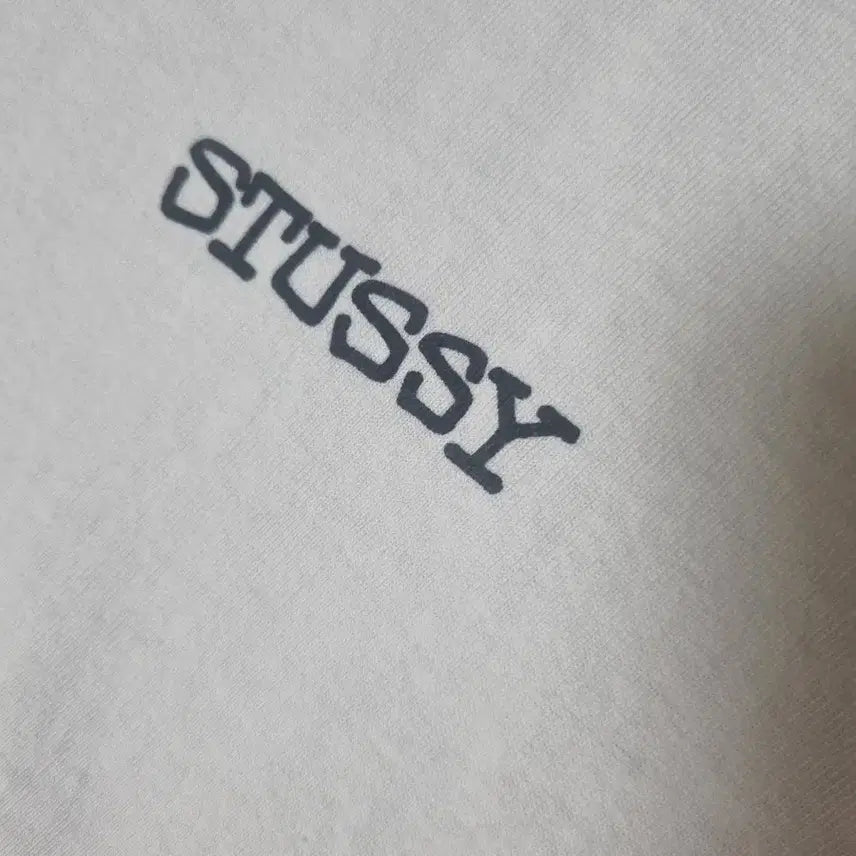 [BUNJANG] Stussy Logo Short Sleeve T-shirt (L) Natural / 스투시 로고 반팔티 L 내추럴(아이보리) m교환가능