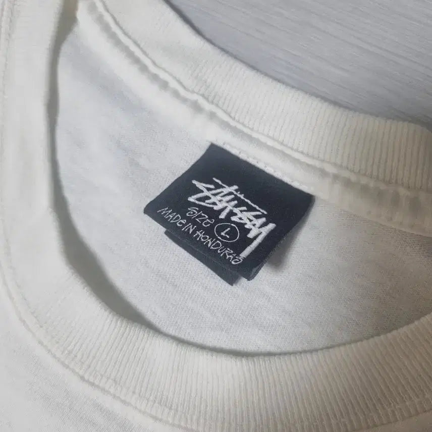 [BUNJANG] Stussy Logo Short Sleeve T-shirt (L) Natural / 스투시 로고 반팔티 L 내추럴(아이보리) m교환가능