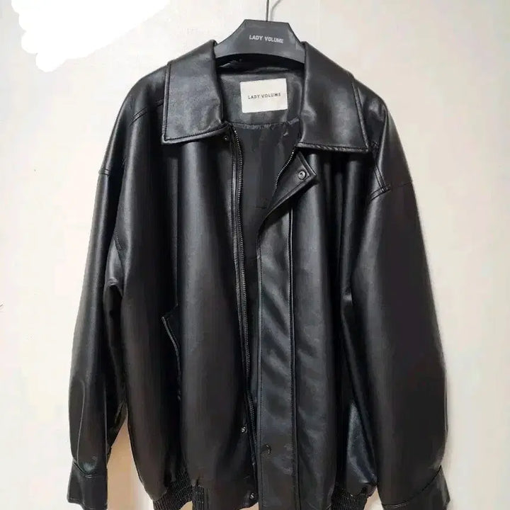 [BUNJANG] Lady Volume Vegan Leather Jacket / 레이디볼륨 비건레더 자켓
