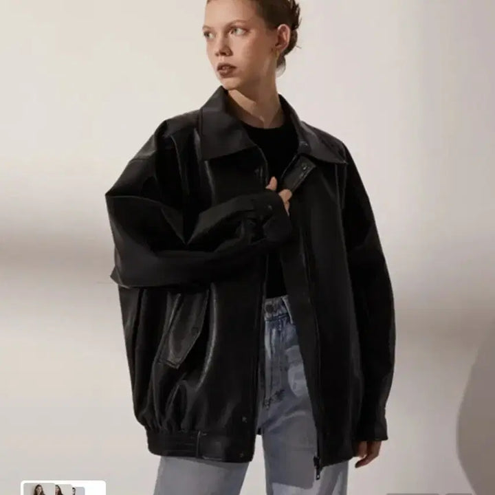 [BUNJANG] Lady Volume Vegan Leather Jacket / 레이디볼륨 비건레더 자켓