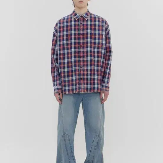[BUNJANG] Juun.J Island Red Check Shirt / 준지 아일랜드 산타레드 48사이즈