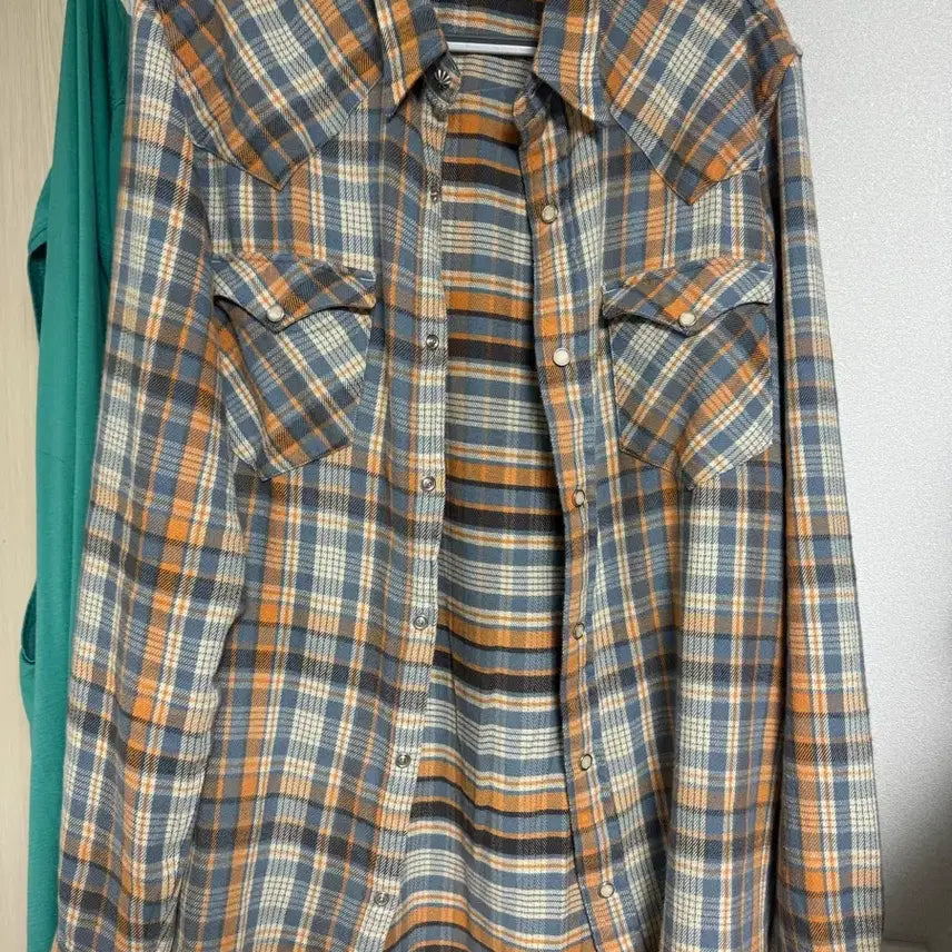 [BUNJANG] RRL Plaid Twill Western Shirt / RRL 더블알엘 플래드 트윌 웨스턴 셔츠