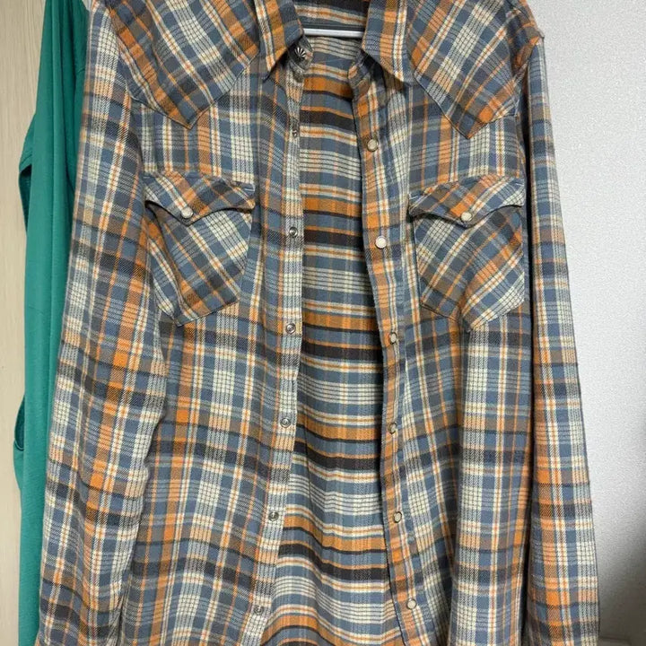 [BUNJANG] RRL Plaid Twill Western Shirt / RRL 더블알엘 플래드 트윌 웨스턴 셔츠