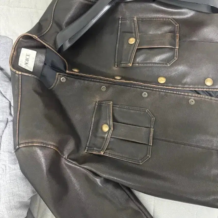[SOLD OUT] (판매)노이스 퓨어 레더자켓 브라운 L사이즈