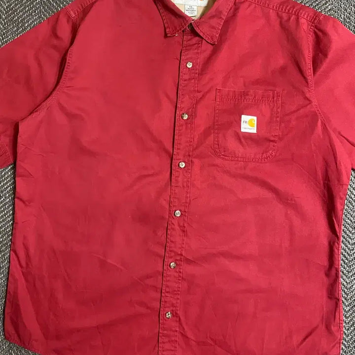 [SOLD OUT] 칼하트 레드 코튼 반팔 셔츠 XL TALL