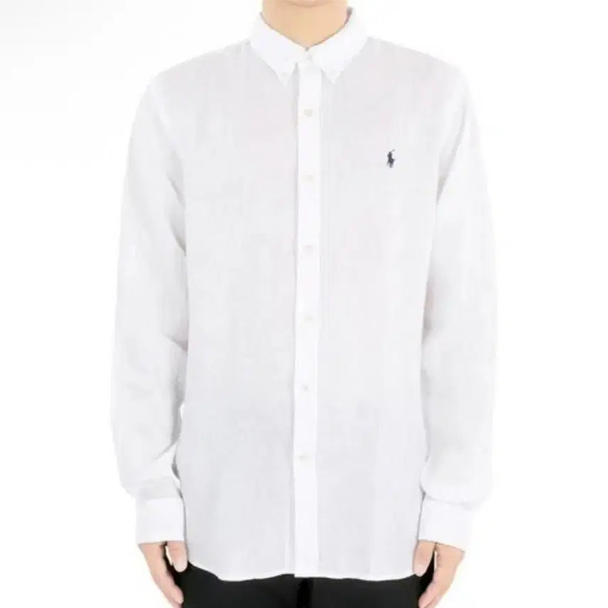 [BUNJANG] Polo Linen Shirt White Classic Fit (XL) / 폴로 린넨셔츠 화이트 클래식핏(XL,새상품)