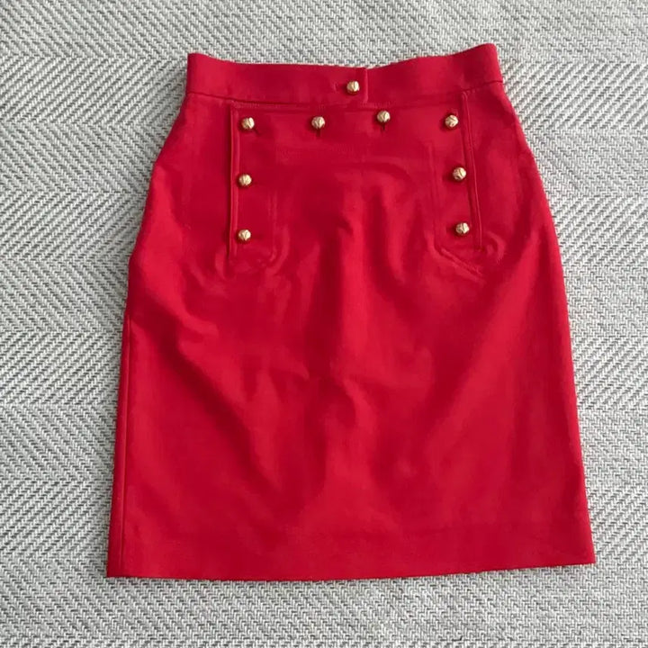 [BUNJANG] Lucky Chouette Red Skirt &amp; Pink Cable Knit Cardigan Set / 럭키슈에뜨 레드 스커트+ 예쁜 핑크색 케이블 니트 가디건 세트