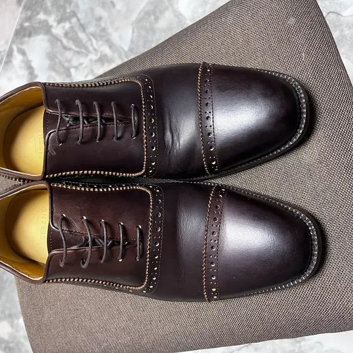 [BUNJANG] Eirene Straight-Tip Leather Dress Shoes / 국내 최고급수제화 Eirene 스트레이트팁 구두