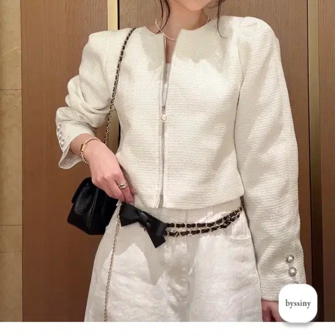 [SOLD OUT] 바이씨니 진주트위드집업 아이