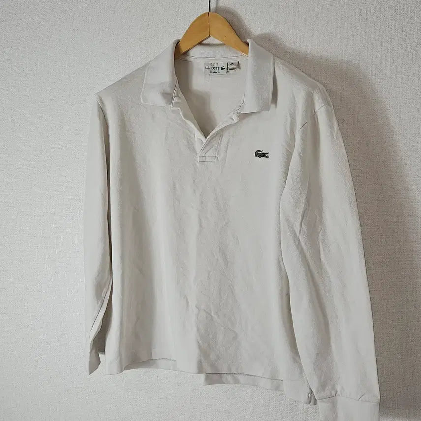[BUNJANG] Lacoste Classic Fit Long Sleeve Polo Shirt White Women&