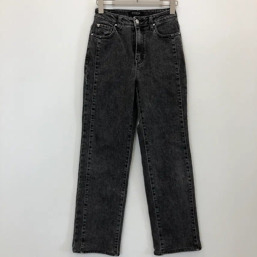 [BUNJANG] Guess Silver Logo Black Denim Jeans / 게스 은장 프리미엄 흑청데님진 23 인치