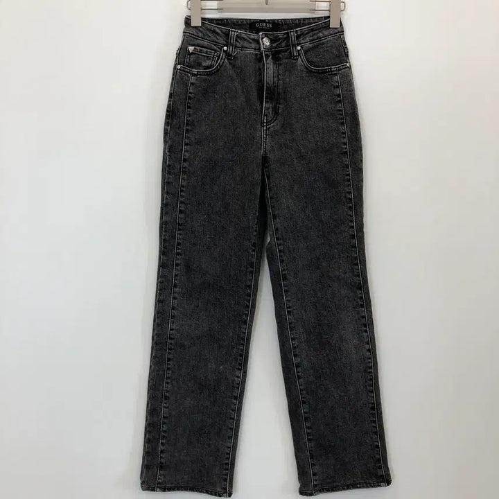 [BUNJANG] Guess Silver Logo Black Denim Jeans / 게스 은장 프리미엄 흑청데님진 23 인치