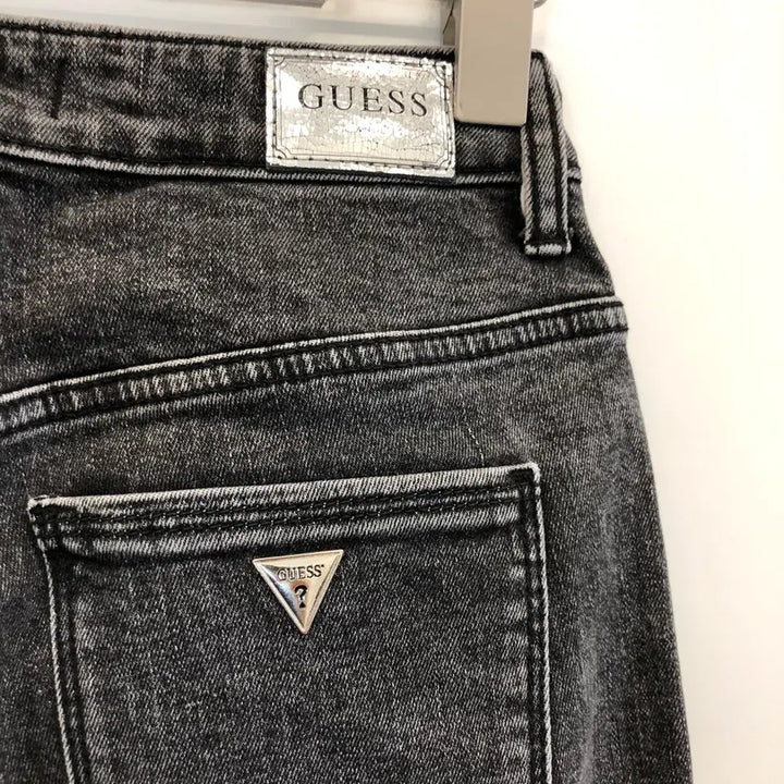[BUNJANG] Guess Silver Logo Black Denim Jeans / 게스 은장 프리미엄 흑청데님진 23 인치