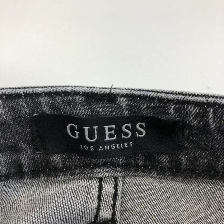 [BUNJANG] Guess Silver Logo Black Denim Jeans / 게스 은장 프리미엄 흑청데님진 23 인치