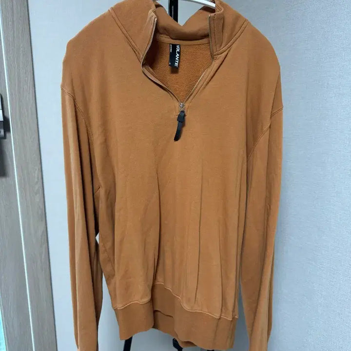 [BUNJANG] VOLANTE Half-Zip Sweatshirt Brown / VOLANTE 하프집업 맨투맨 브라운