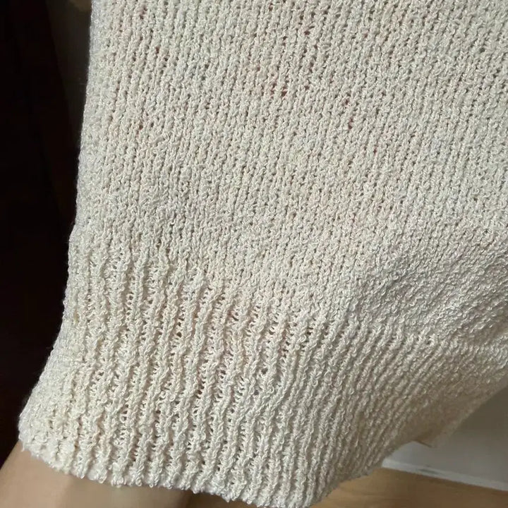 [BUNJANG] Holgarment Linen Blend Knit Top / (새제품) 26SS 홀가먼트 니트 여성 여름 반팔 라운드넥 부클 린넨