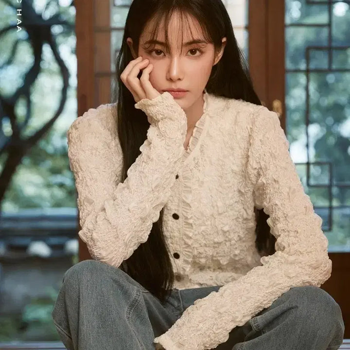 [BUNJANG] itMICHAA Frill Wrinkle Jacket / 2024잇미샤 프릴 링클 자켓