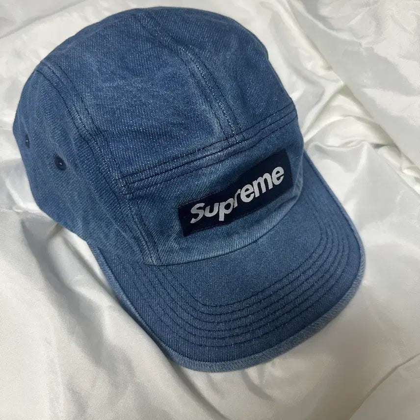 [BUNJANG] Supreme Washed Chino Twill Camp Cap Denim / 슈프림 워시드 치노 트윌 캠프캡 데님