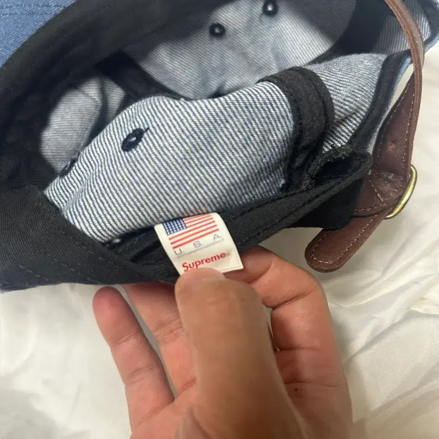 [BUNJANG] Supreme Washed Chino Twill Camp Cap Denim / 슈프림 워시드 치노 트윌 캠프캡 데님
