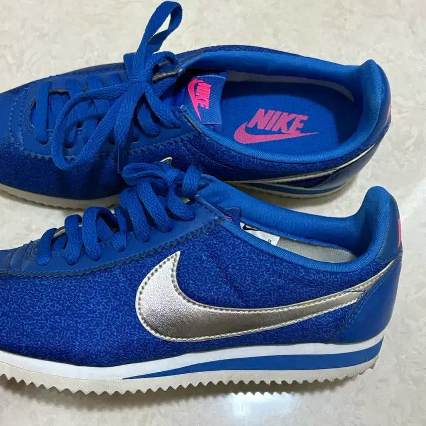 [BUNJANG] Nike Cortez Blue Silver Sneakers / 나이키 코르테즈 블루 실버 225