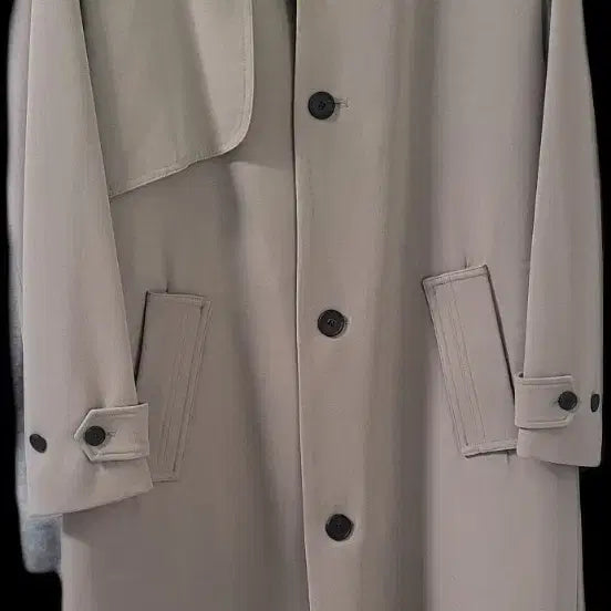 [BUNJANG] Drawfit Wool Trench Single Balmacaan Coat Greyish Beige M / 드로우핏 울 트렌치 싱글 발마칸 코트 [GREYISH BEIGE] M사이