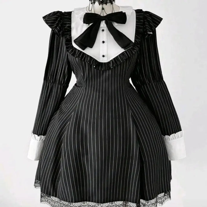 [BUNJANG] Gothic Lolita Frill Mini Dress Set / 고딕 프릴 로리타 원피스 3종