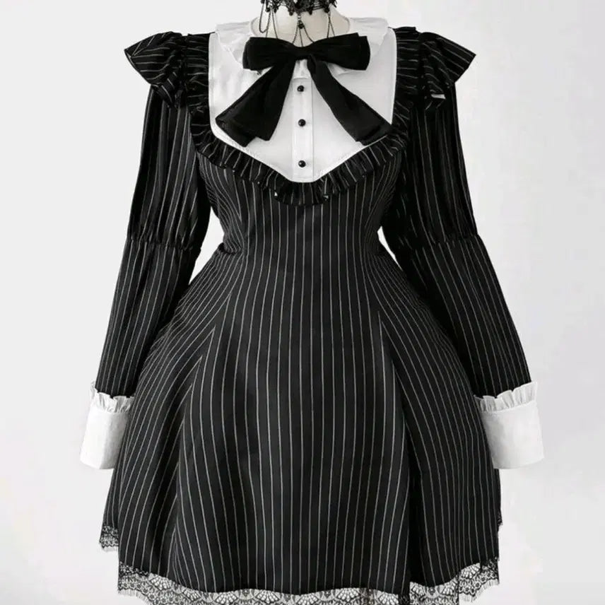 [BUNJANG] Gothic Lolita Frill Mini Dress Set / 고딕 프릴 로리타 원피스 3종