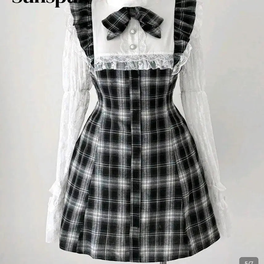 [BUNJANG] Gothic Lolita Frill Mini Dress Set / 고딕 프릴 로리타 원피스 3종