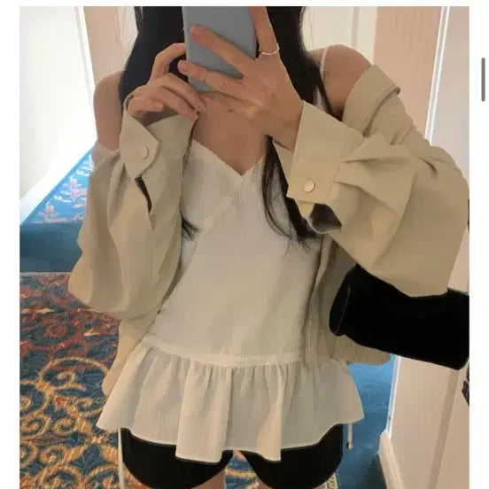 [BUNJANG] 그랑블룸 루르레더 블루종 아이보리 / 그랑블룸 루르레더 블루종 아이보리