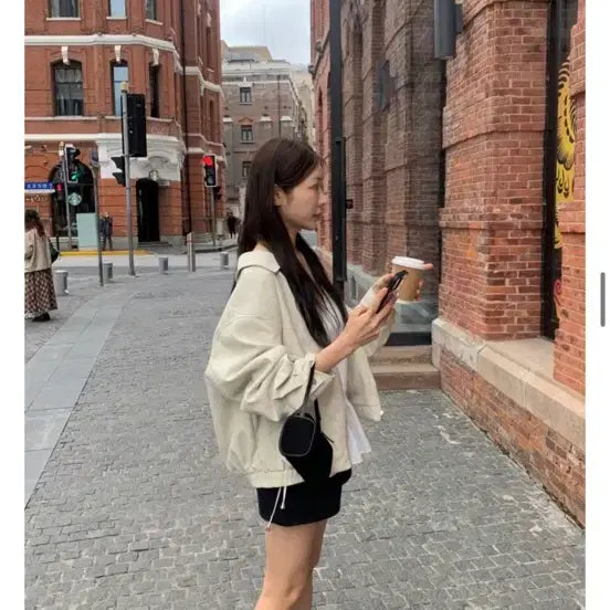 [BUNJANG] 그랑블룸 루르레더 블루종 아이보리 / 그랑블룸 루르레더 블루종 아이보리