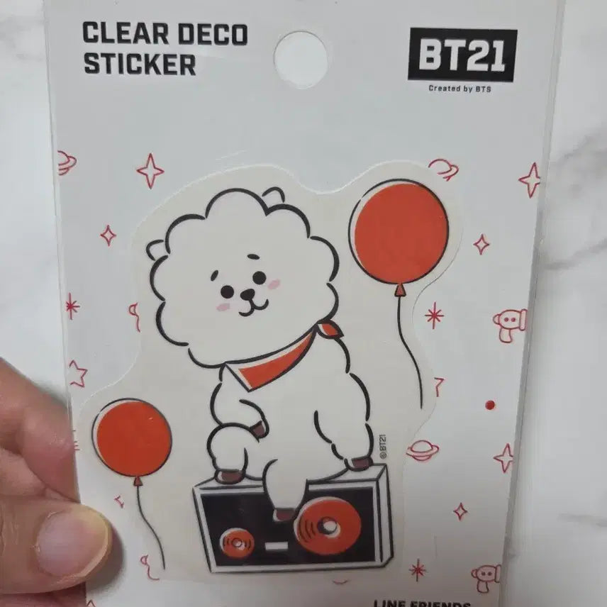 [BUNJANG] BT21 RJ Transparent Deco Sticker / BT21 RJ 투명 데코 스티커
