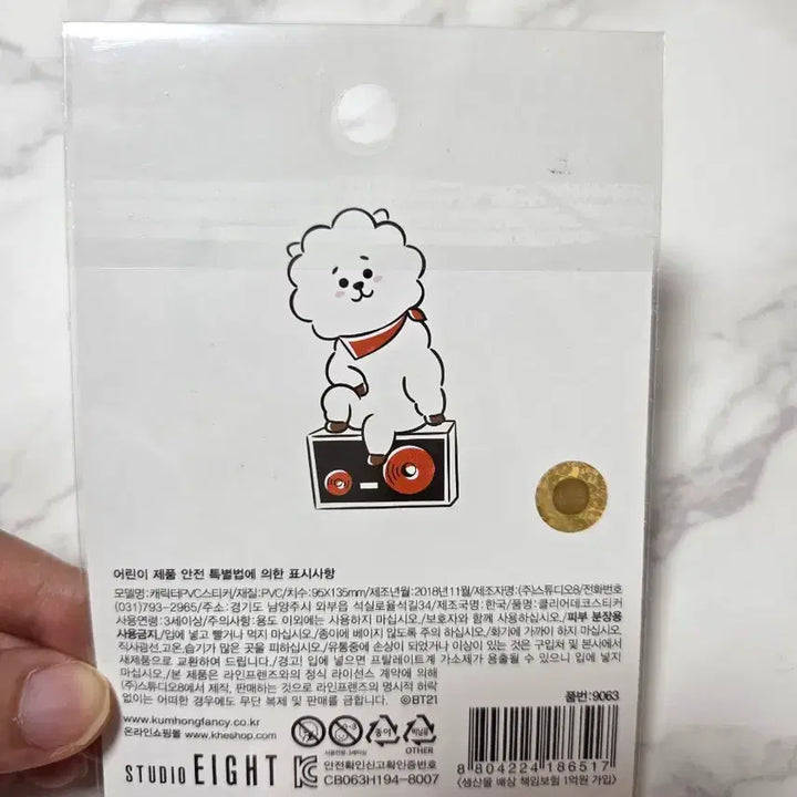 [BUNJANG] BT21 RJ Transparent Deco Sticker / BT21 RJ 투명 데코 스티커