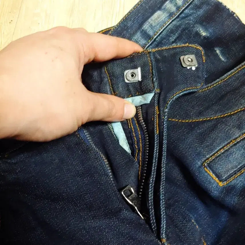 [SOLD OUT] 발망 바이커진 진청 워싱 32 스판