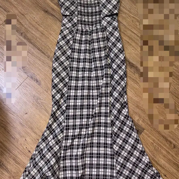 [BUNJANG] Lipservice Check Long Dress / lipservice 립서비스 체크 롱원피스 스나계 일브