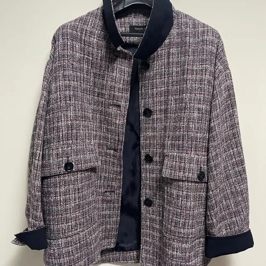 [BUNJANG] Kenneth Lady Tweed Collar Pocket Jacket / [66] 케네스 레이디 트위드 카라 포켓 자켓