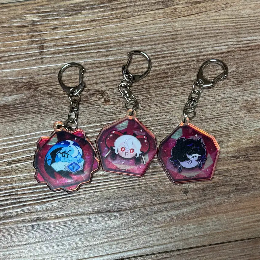 [BUNJANG] Cookie Run: Kingdom 5th Anniversary Soul Stone Keychain Set (Shadow Milk, Candy Apple, Black Sapphire) / 쿠킹덤 5주년 쉐밀 블사 캔디애플 거짓조 구라조 영혼석 키링