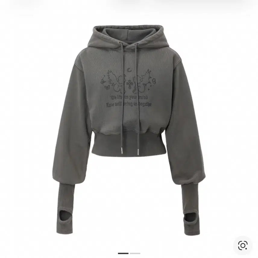[BUNJANG] 3 times Fairy Hoodie Charcoal S / 쓰리타임즈 페어리 후드 차콜 s 크롭 후드 낫유어로즈 발레코어