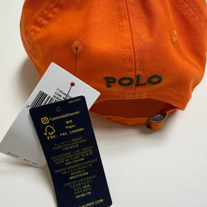 [BUNJANG] Polo Ralph Lauren Orange Cotton Twill Ball Cap Hat / 폴로 랄프로렌 볼캡모자 (오렌지)(새상품)