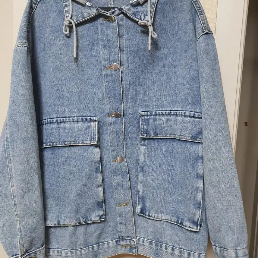 [BUNJANG] Hooded Denim Jacket (95-100) / 미착용 귀여운 후드 데님 청자켓 데님 95~100